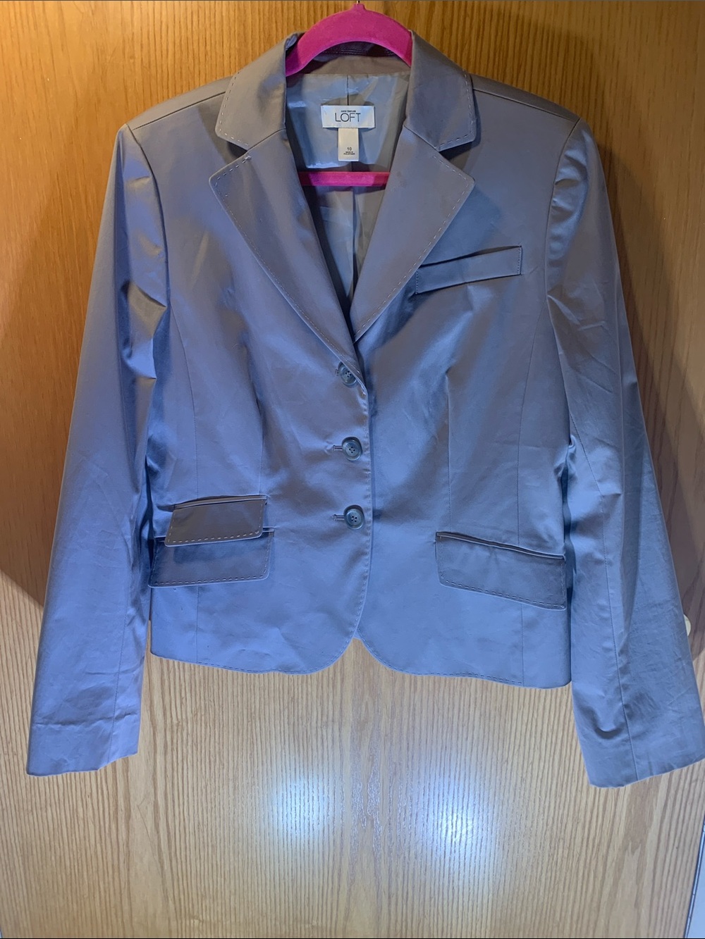 Ann Taylor LOFT Gray Tailored Women's Blazer - Size 10